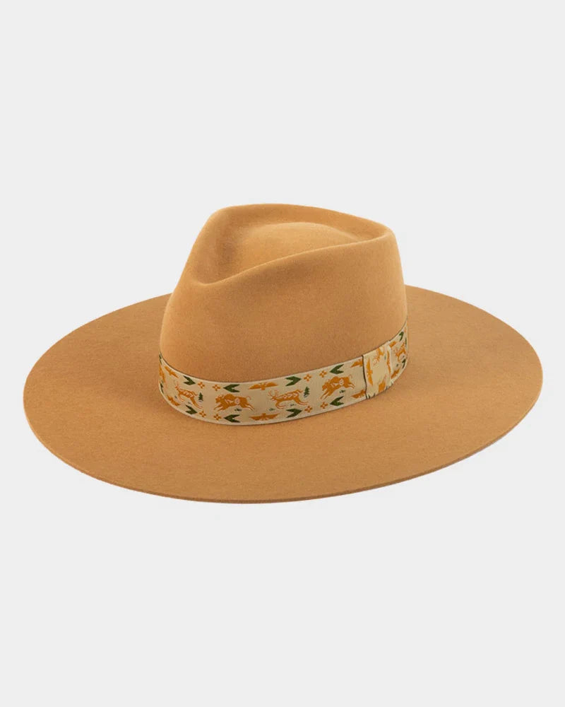 THE SALLY HAT IN CAMEL RIBBON