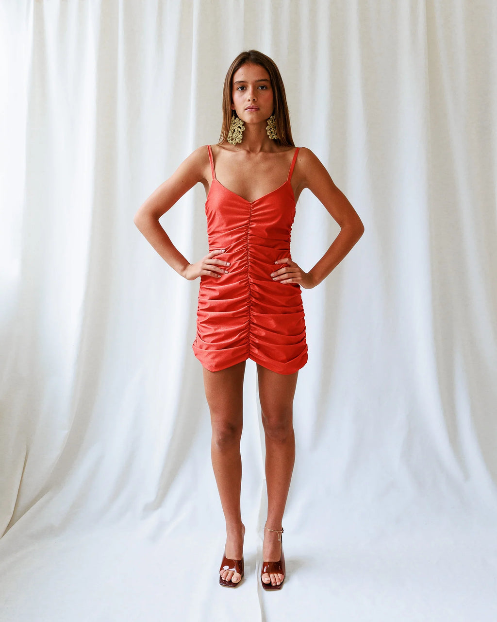 Vestido Brilhante Laranja