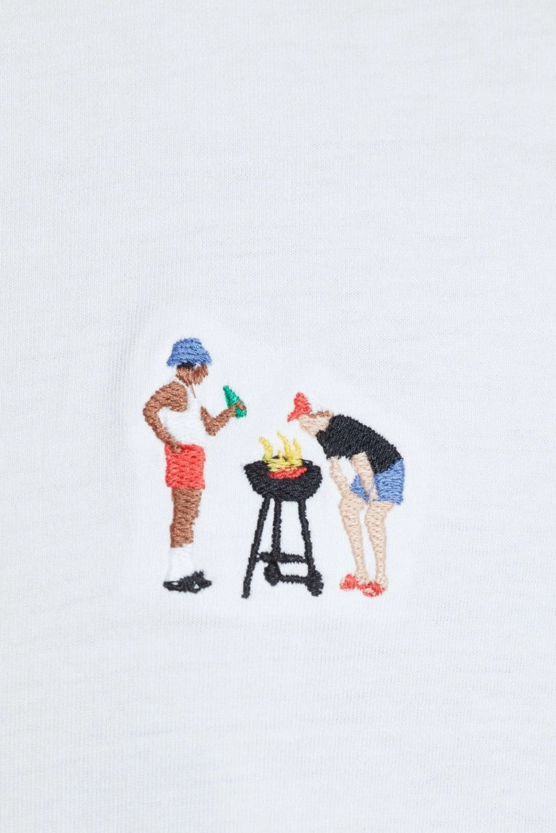 T-shirt Stockholm BBQ Emb White