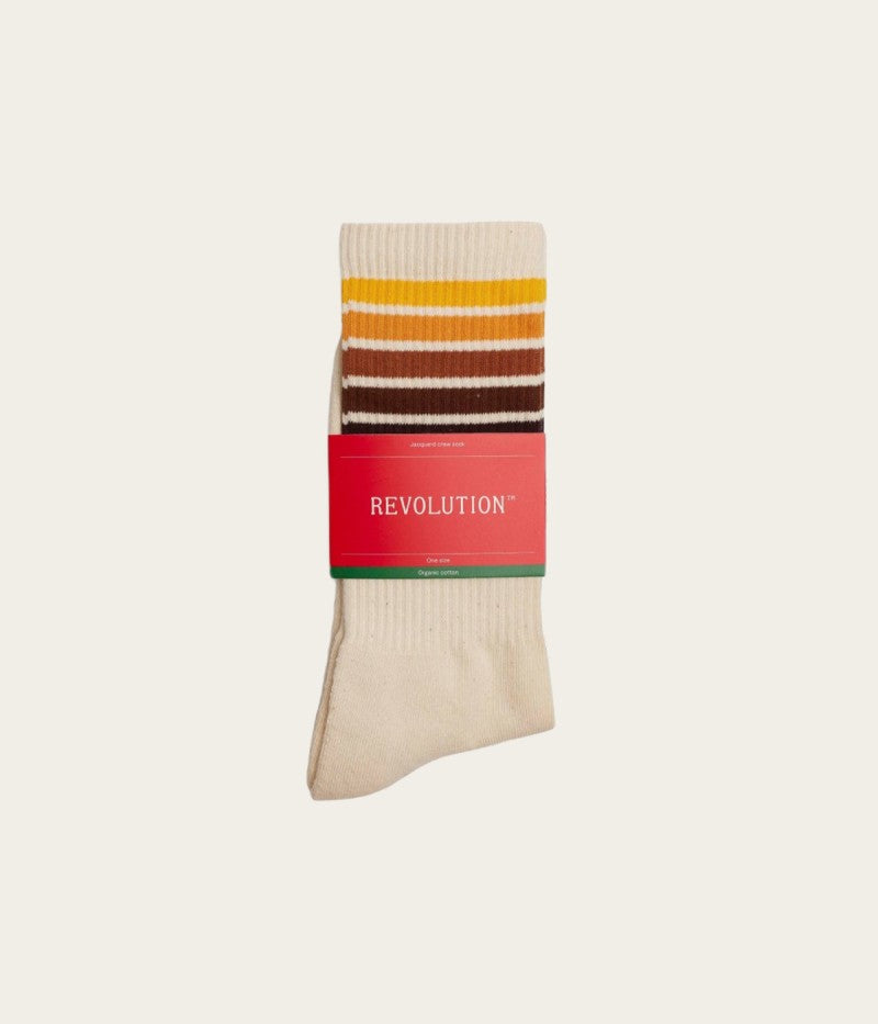 Revolution Socks 8908 Jaquard Crew Sock - Offwhite