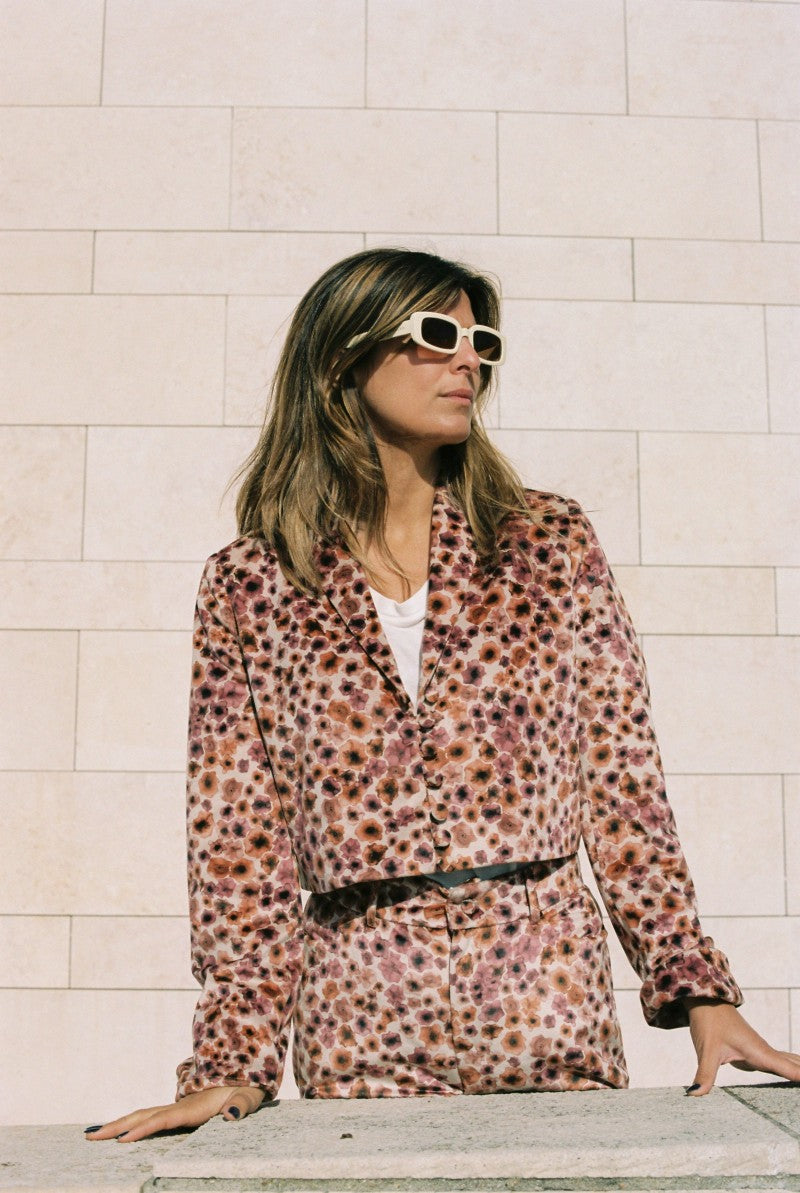 Naomi Bolero Blazer Pink Pattern
