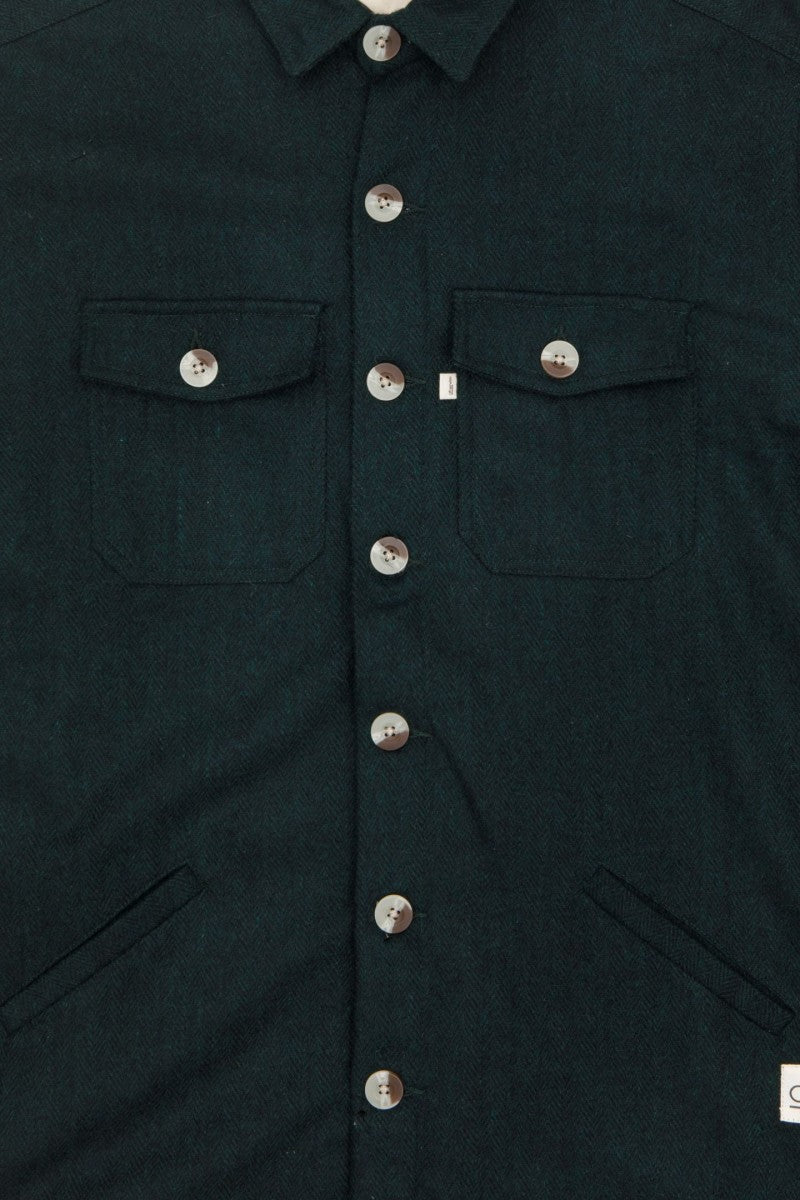 cobalt upcycled wool jacket in green