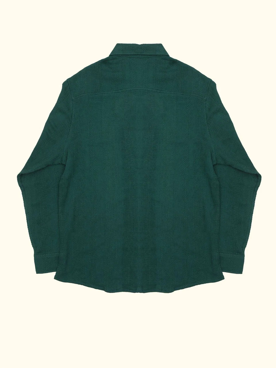 frost textured cotton long sleeve shirt in green