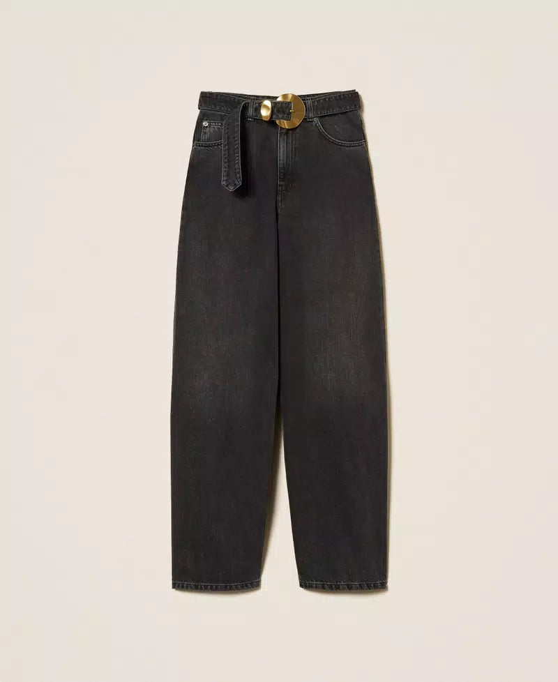 Jeans Pretos com Cinto