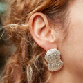 earrings double sea urchin fragments