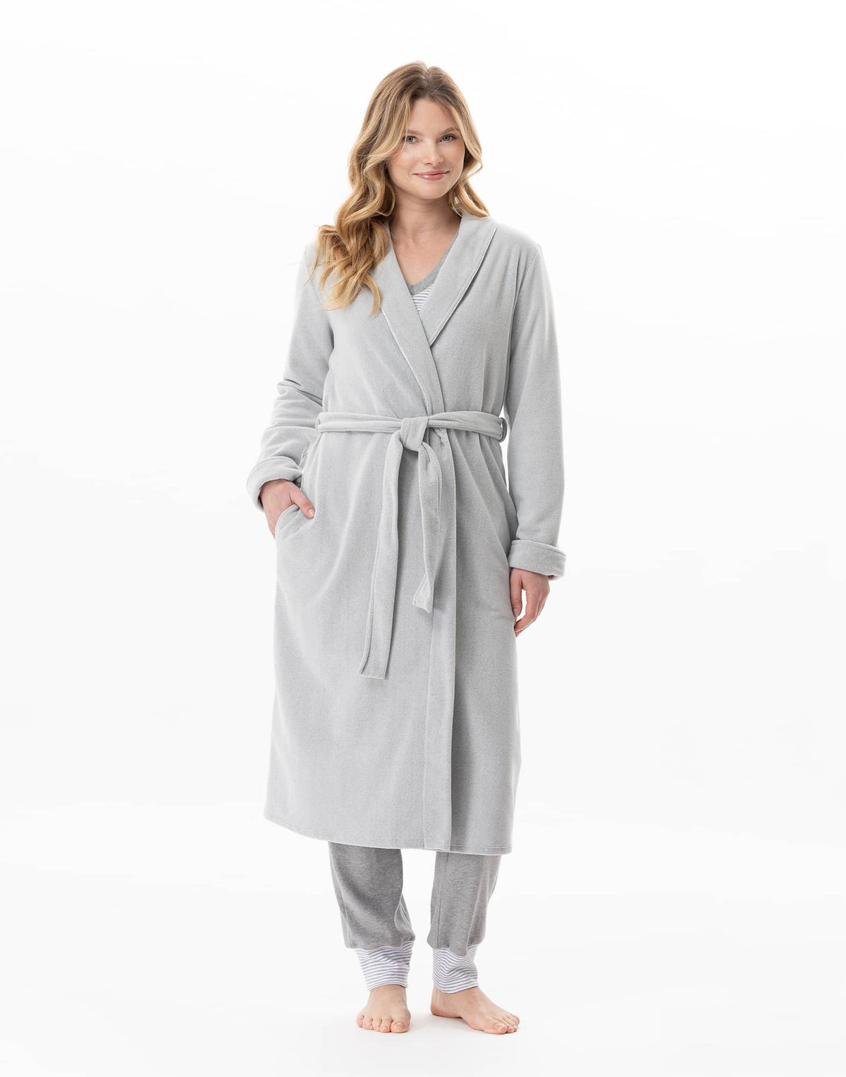 Peignoir en micropolaire FLOCON Gris Chine