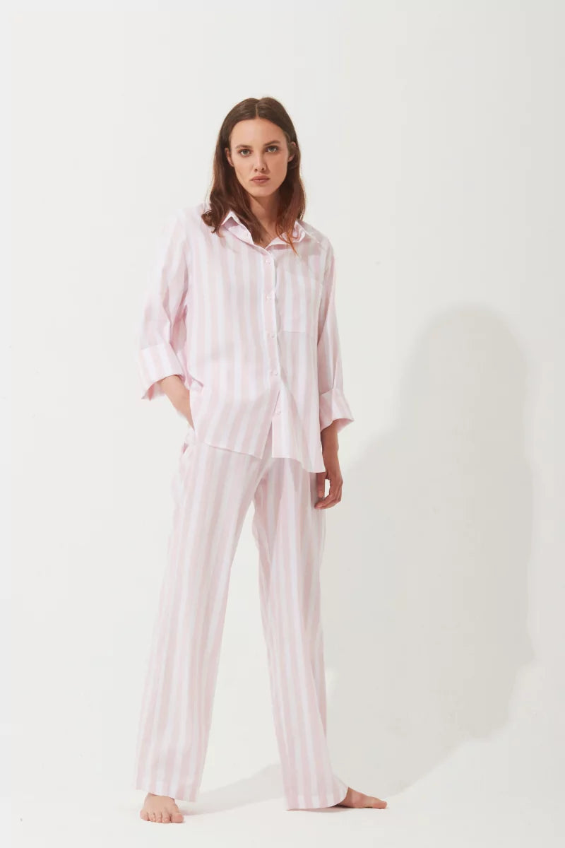 Pluto Giulia Dames Pyjama - Pink Stripes
