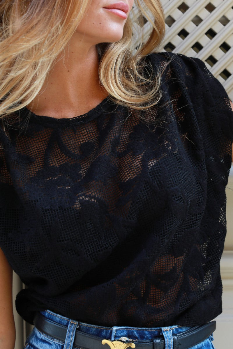 Kate Lace Black Top