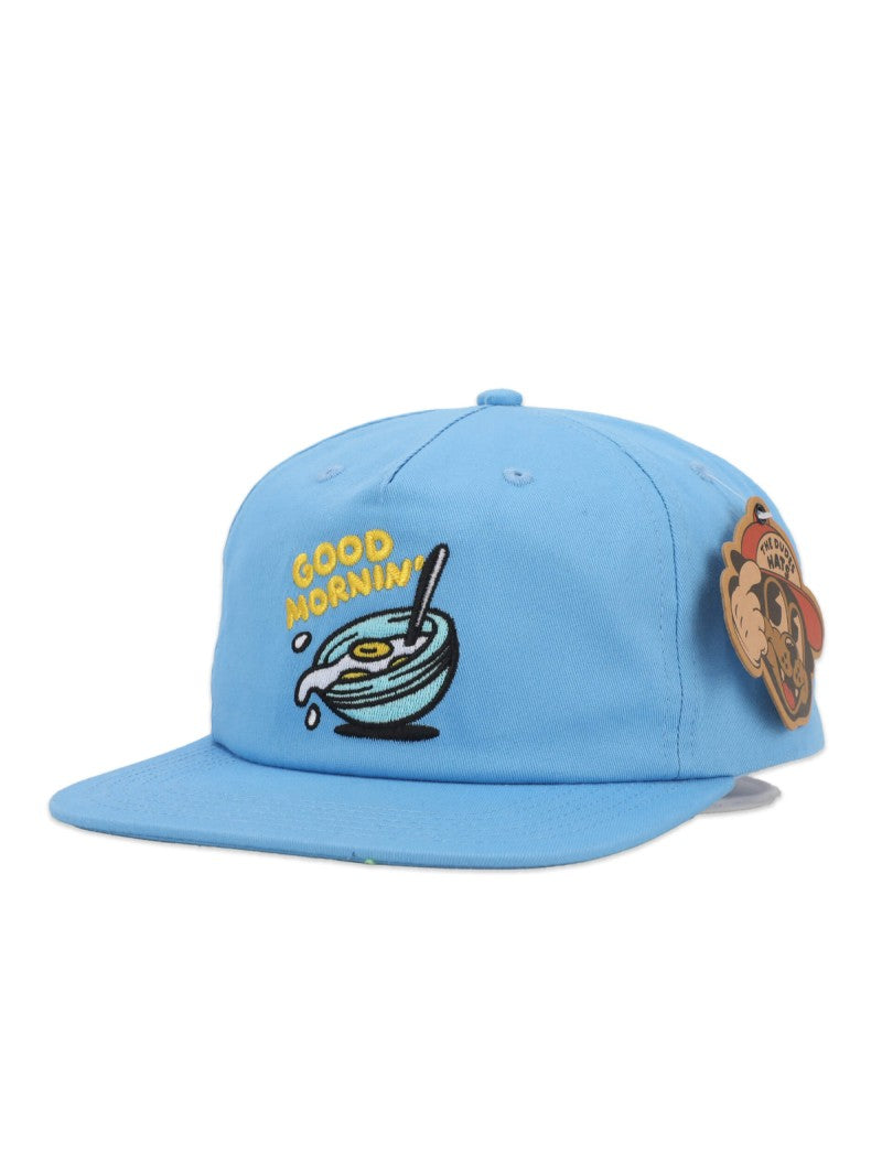The Dudes Good Morning Unstructured 5 Panel Cap - ethereal blue