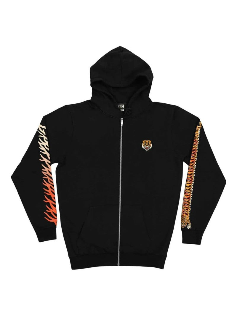 THE DUDES Tiger Bear zip Classic Premium Zip Hoody - Black