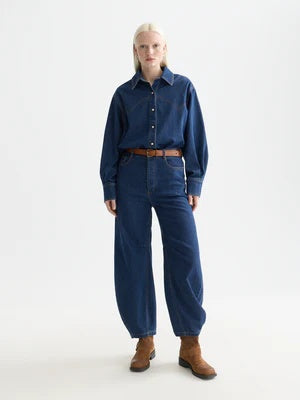 The Loop high rise barrel denim