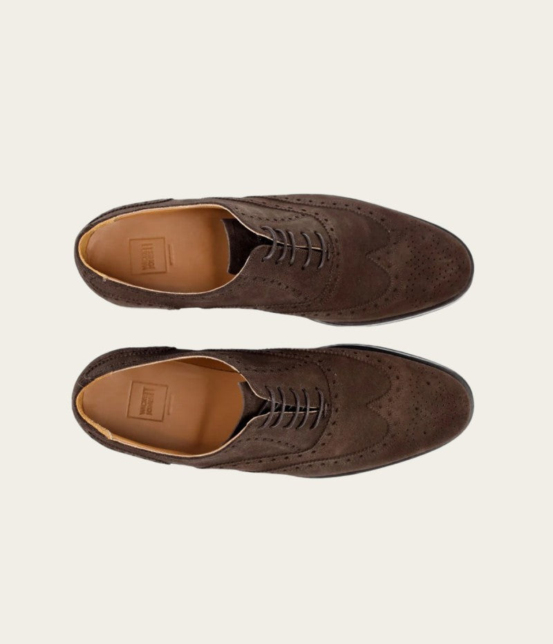 Sapatos Oxford Desportivos 100% Pele em Castanho Escuro