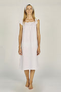 LINEN STRIPES W`S LONG NIGHTSHIRT