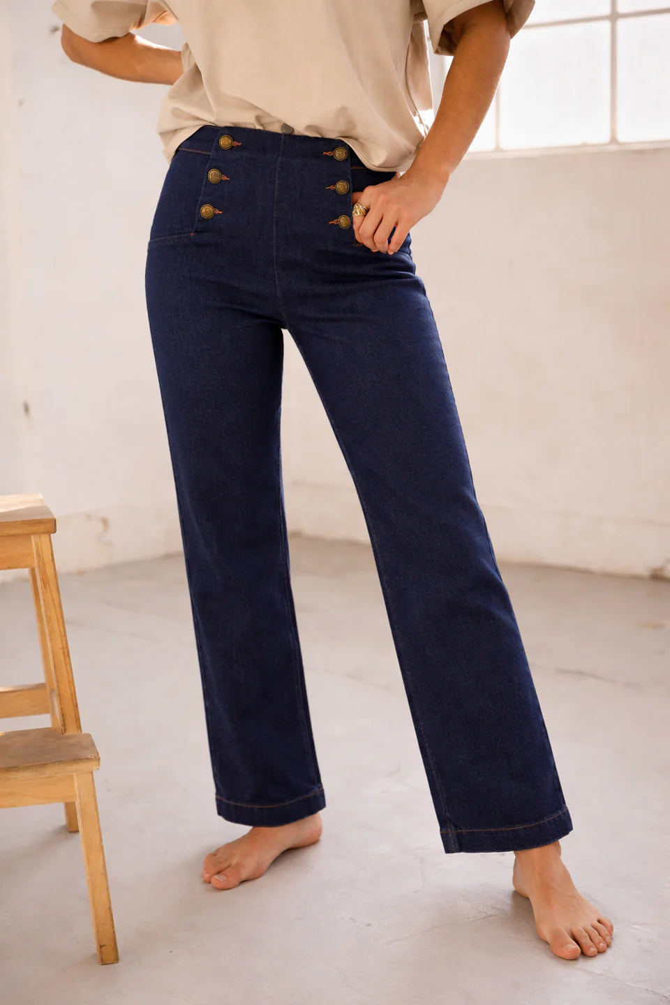 CALÇAS SAILOR RAW DENIM