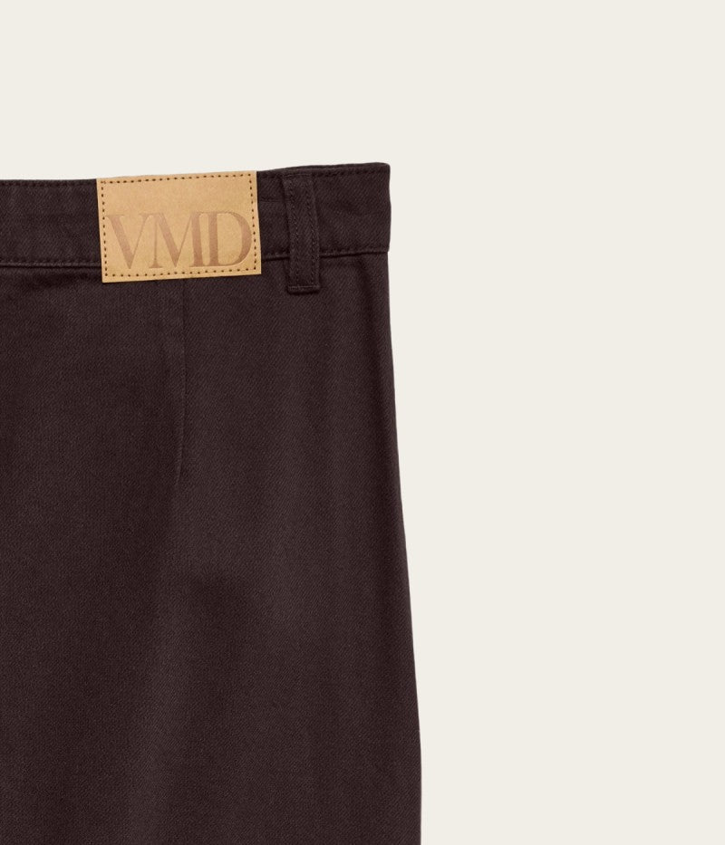 A-Line Cotton Blend Midi Skirt