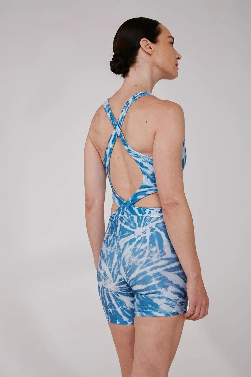 Jelly Fish Blue Printed Fitness Jumpsuit
