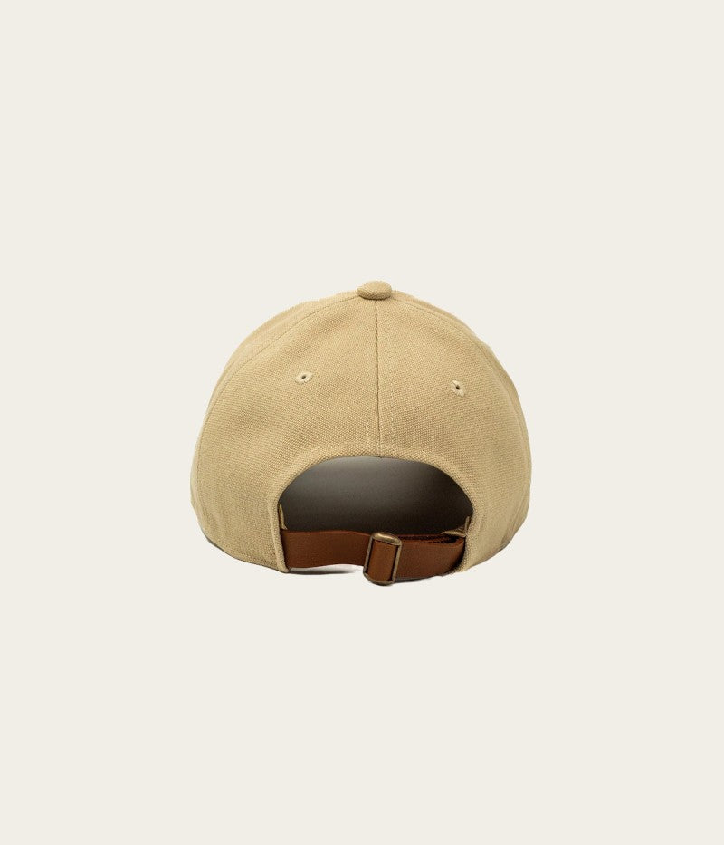 Leather Cap Canvas Beige