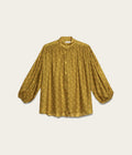 Paisley-Print Long-Sleeve Blouse