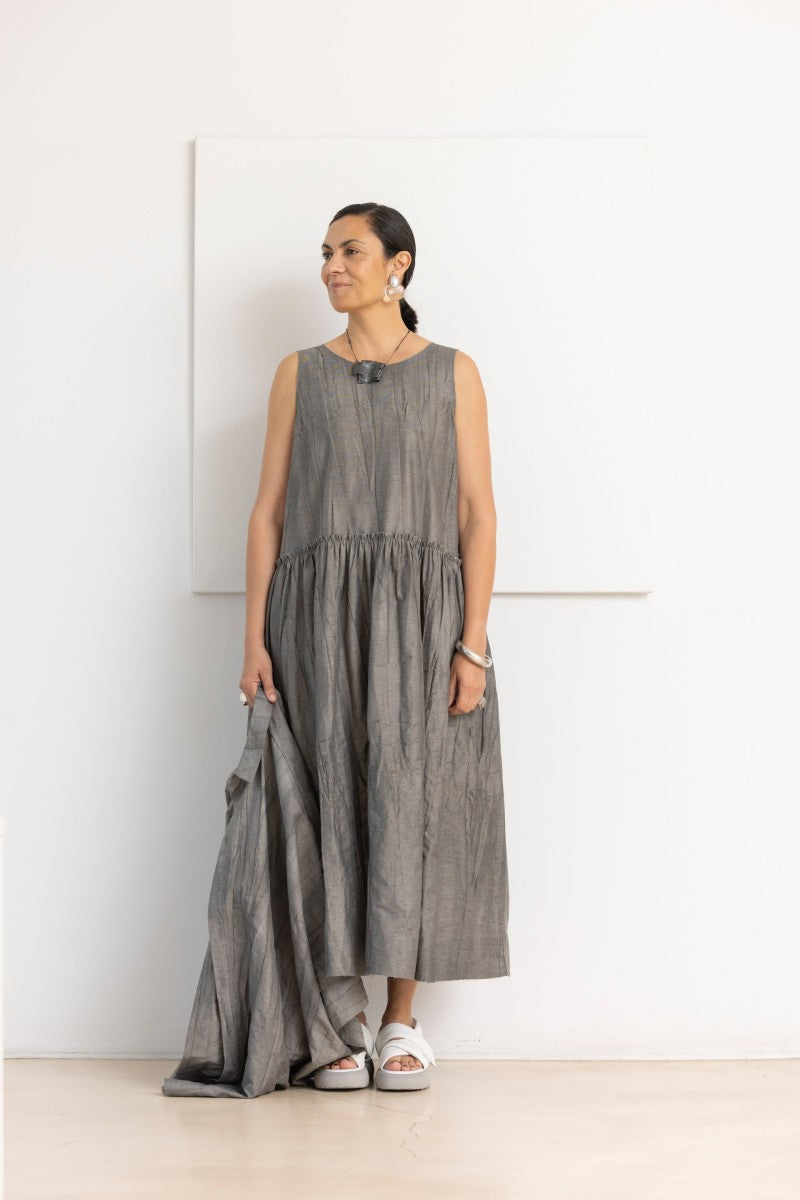 Crinkled-Effect Dress