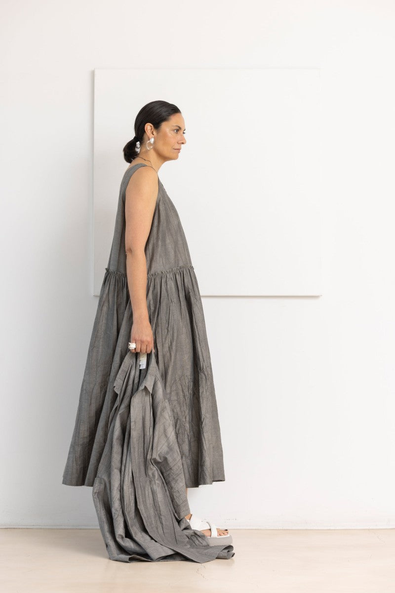 Crinkled-Effect Dress