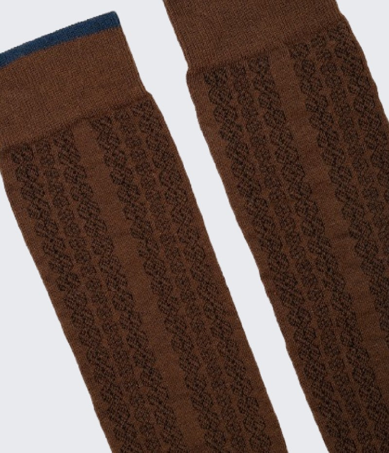 Braided Chocolate Socks