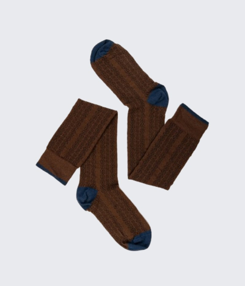 Braided Chocolate Socks