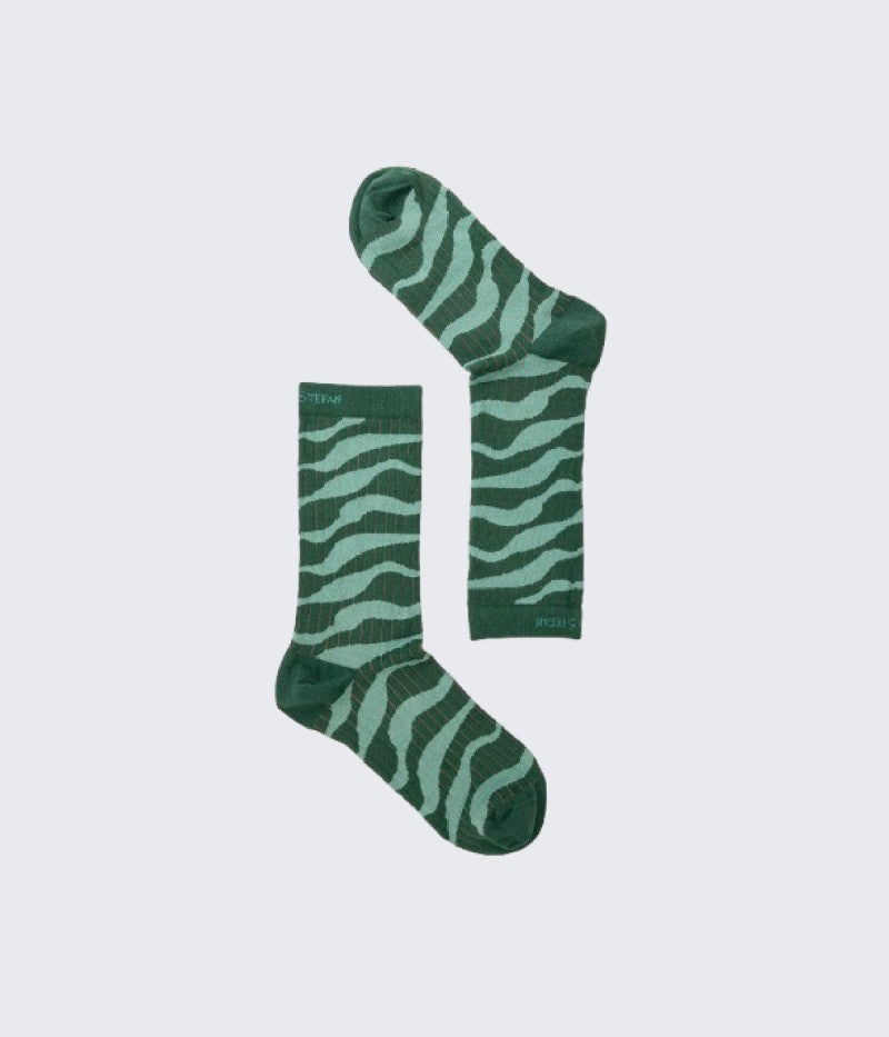 Zebra Green Socks