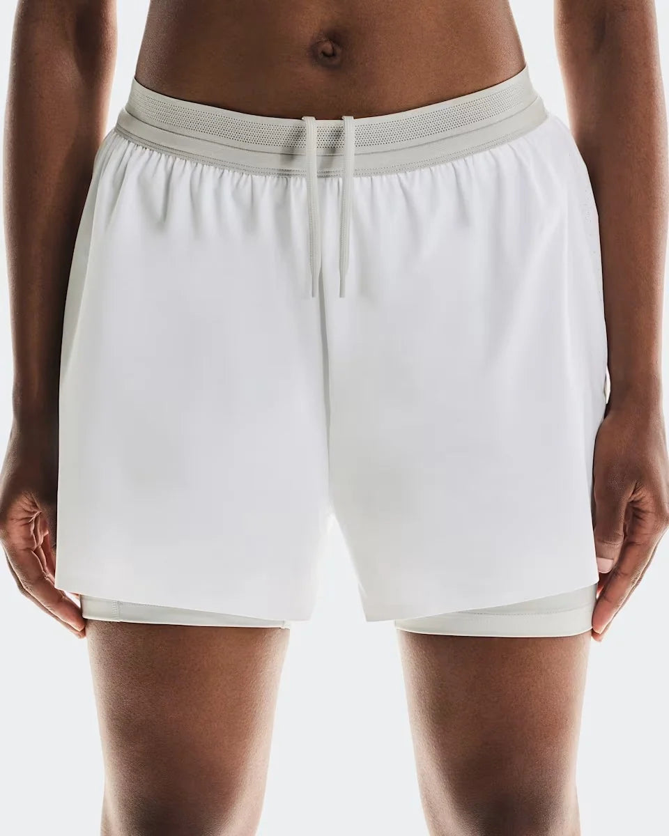 3" Performance 2/1 Shorts Women White