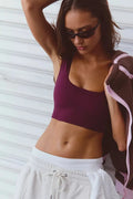 Square Neck Good Karma Bra - Vintage Red