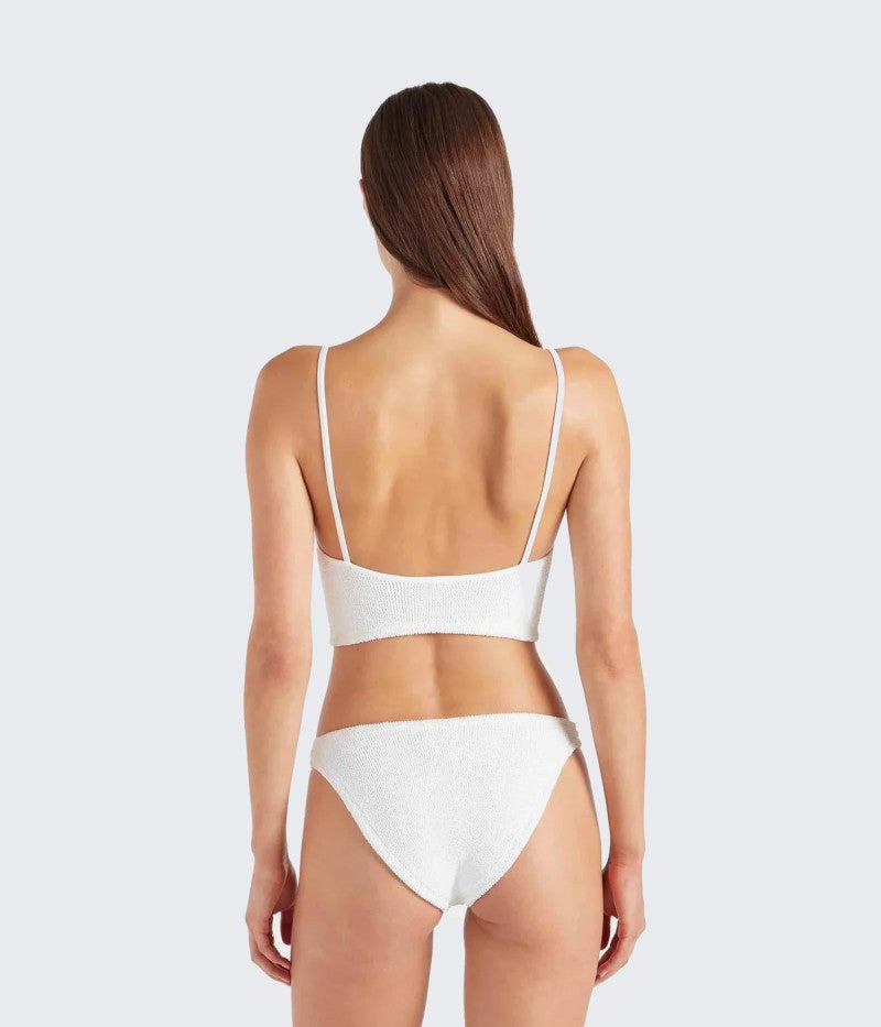 White Crinkle Strap Bikini
