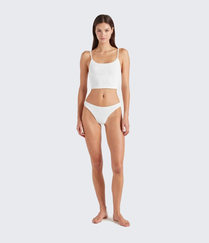 White Crinkle Strap Bikini