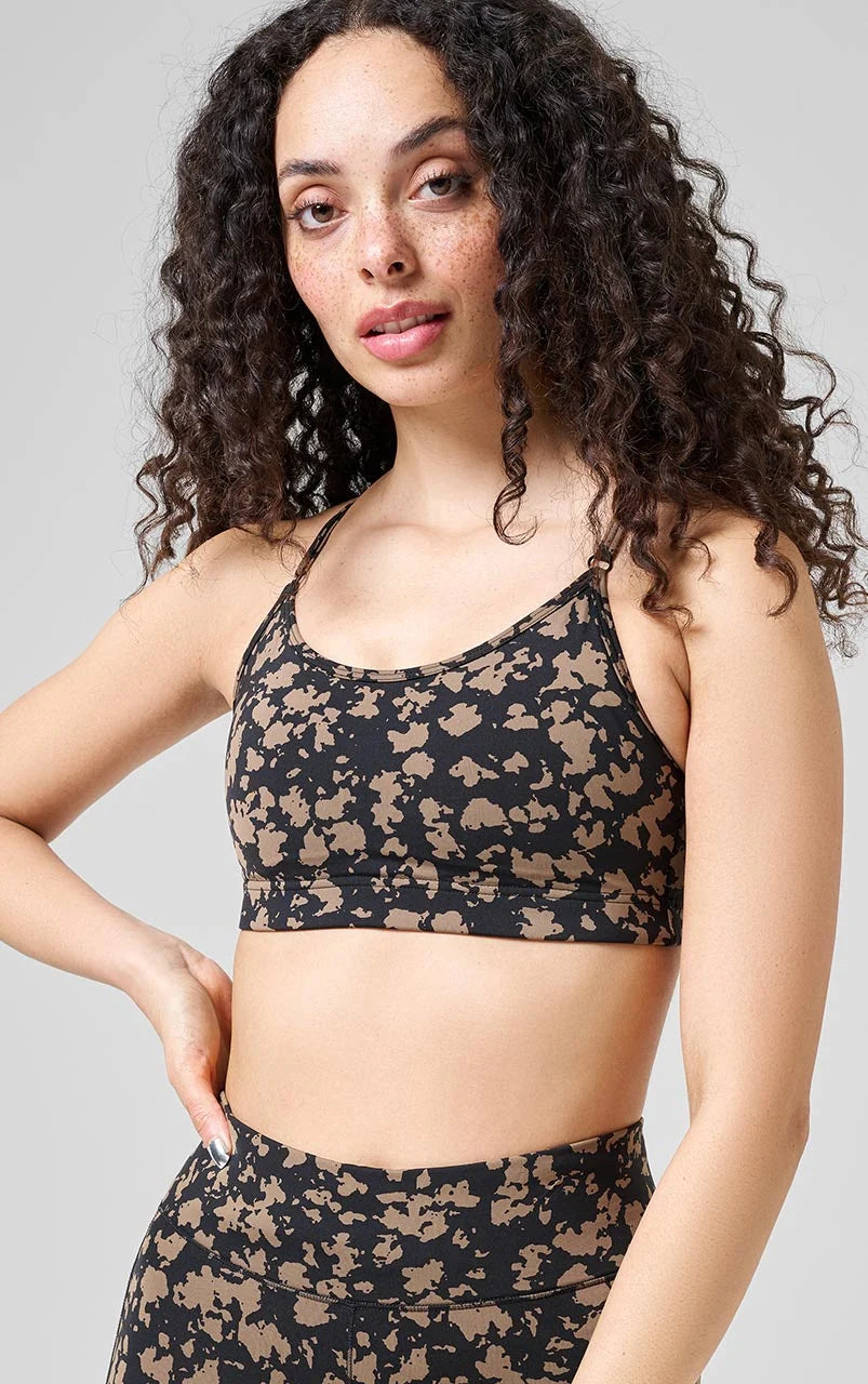 Cosmic Brown Strappy Sports Bra