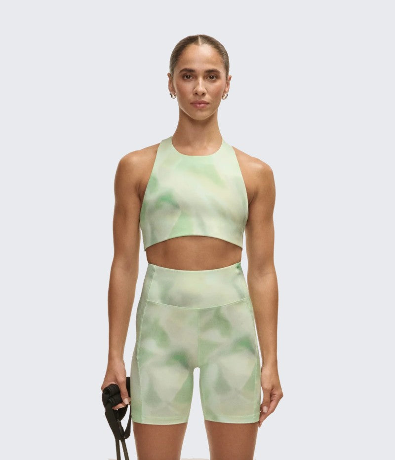 Tie Back Sports Top Illusion Green