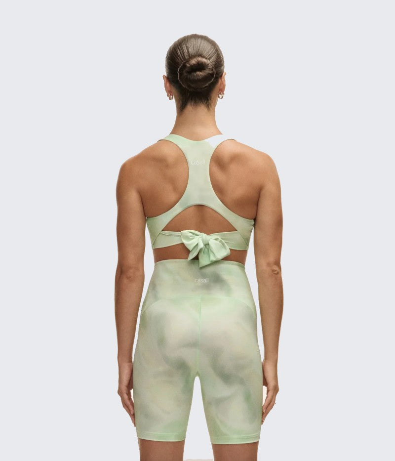 Tie Back Sports Top Illusion Green