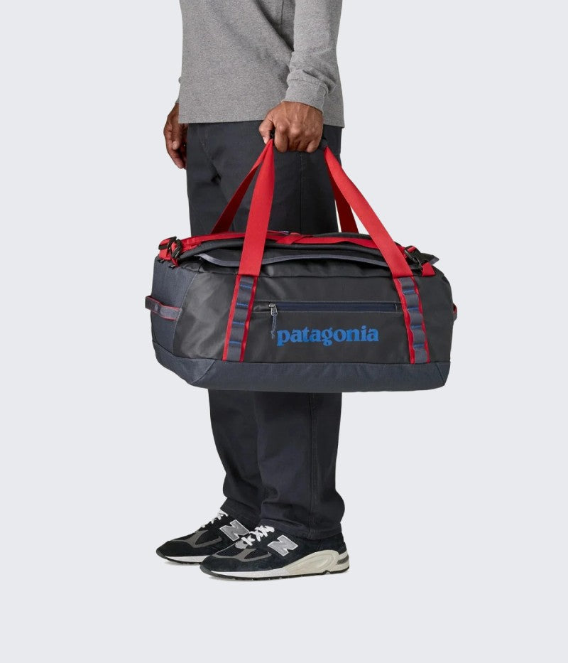 Black Hole Duffel 40L Smolder Blue with Amanita Red