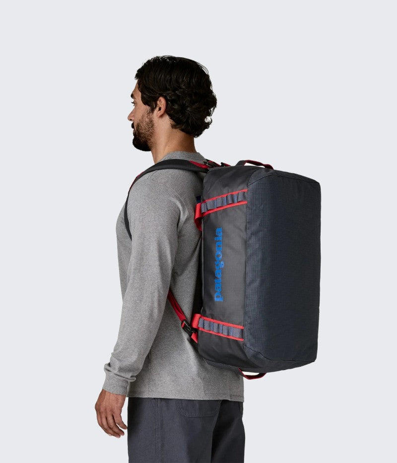 Black Hole Duffel 40L Smolder Blue with Amanita Red