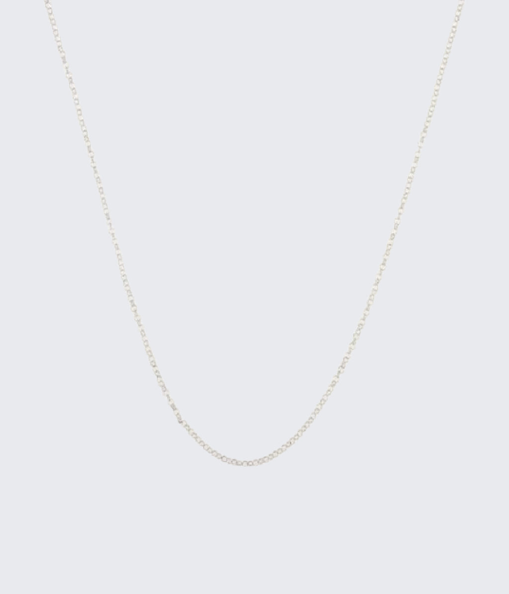 Short Silver Chain Necklace 1 mm x 44 cm