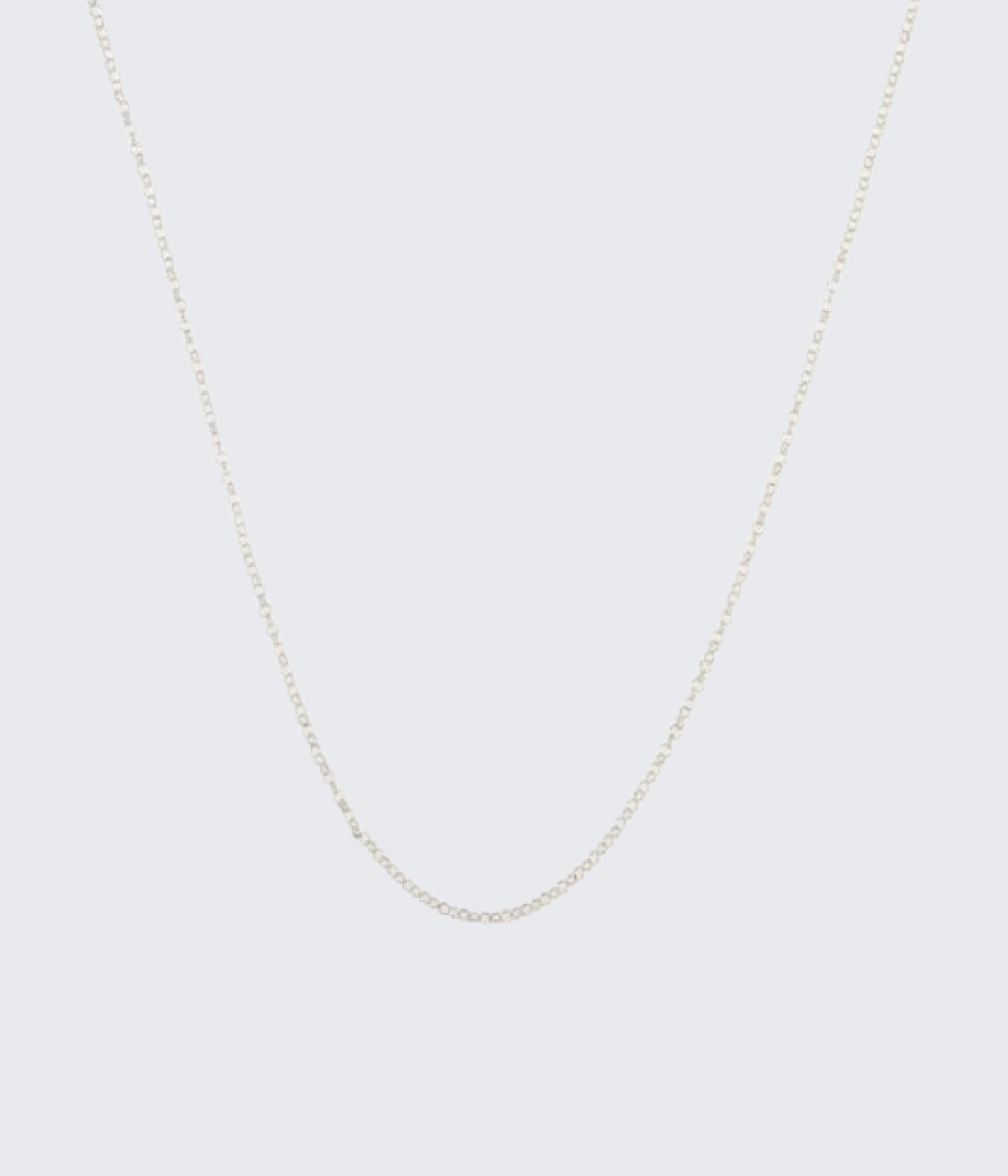 Short Silver Chain Necklace 1 mm x 44 cm