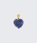 Blue Quartz Heart Pendant with Gold-Plated Silver