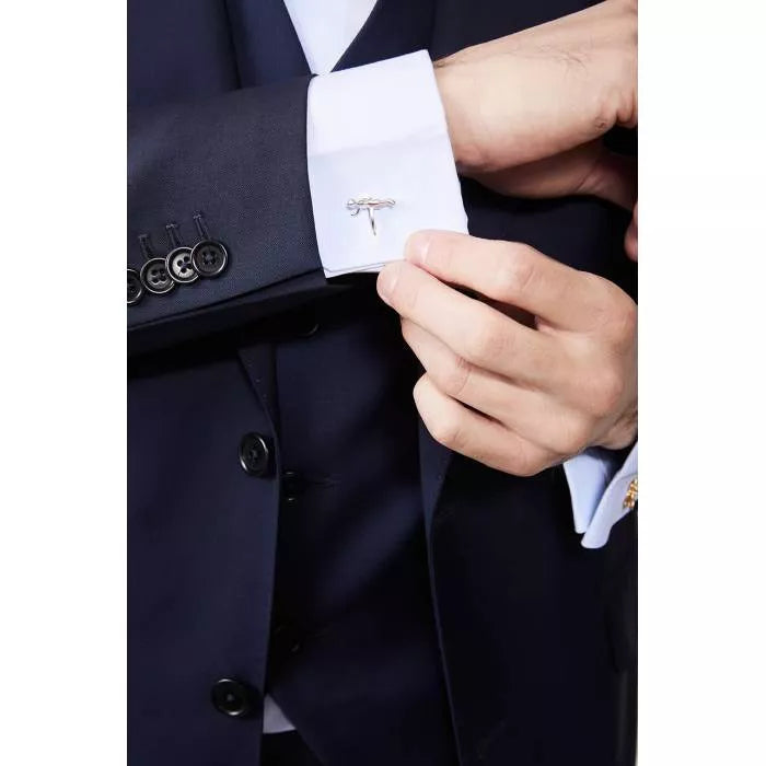 Matte Silver Surf Cufflinks