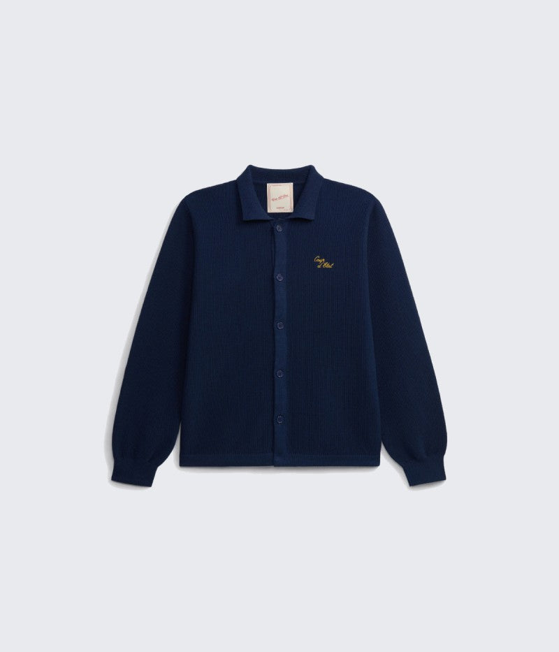 Knitted Long Sleeve Shirt Navy