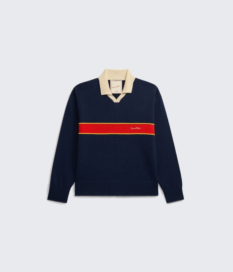 Navy Long Sleeve Polo