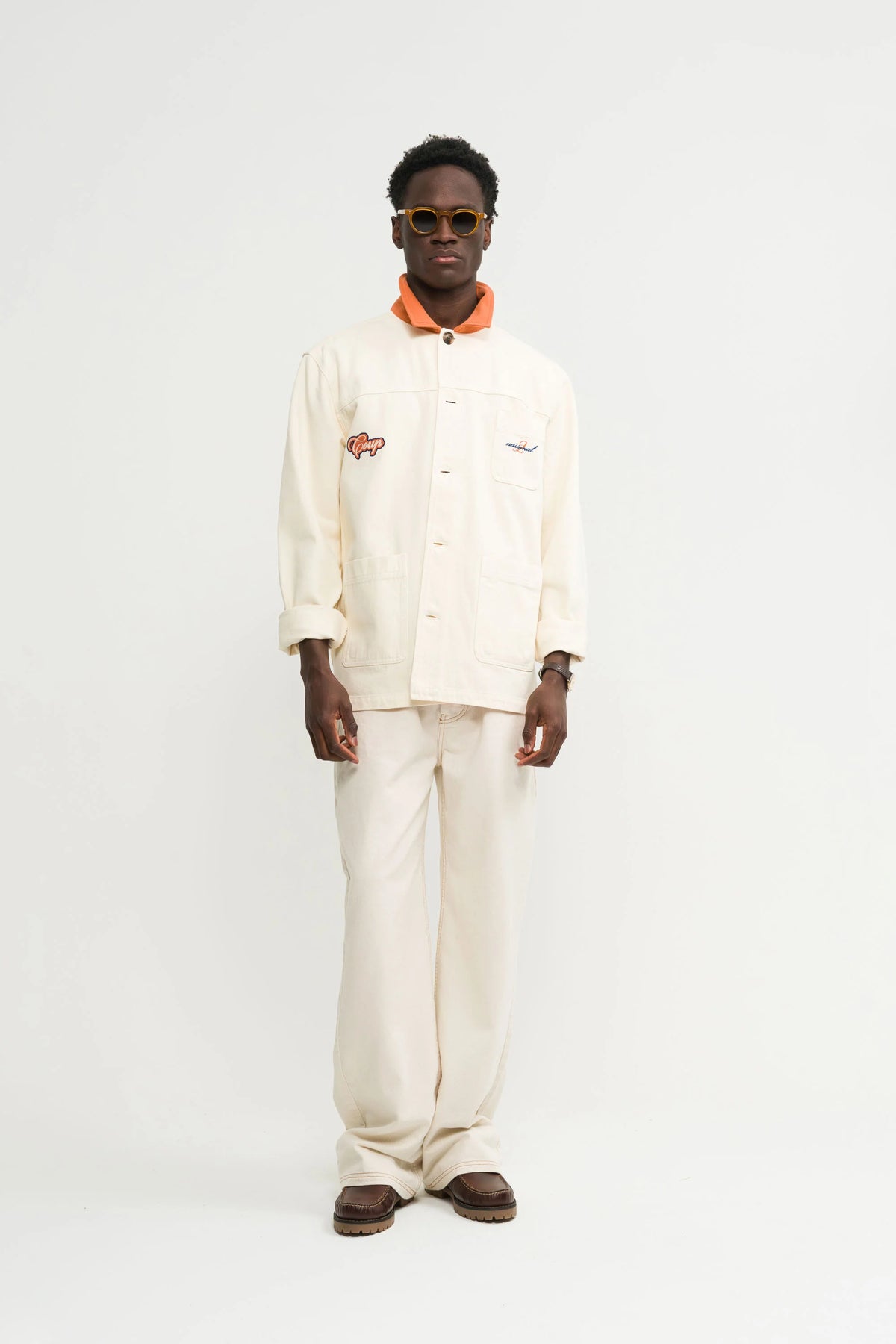 Overshirt with Red Collar