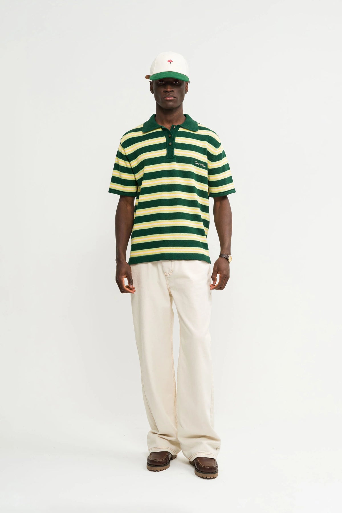 Short Sleeve Striped Polo