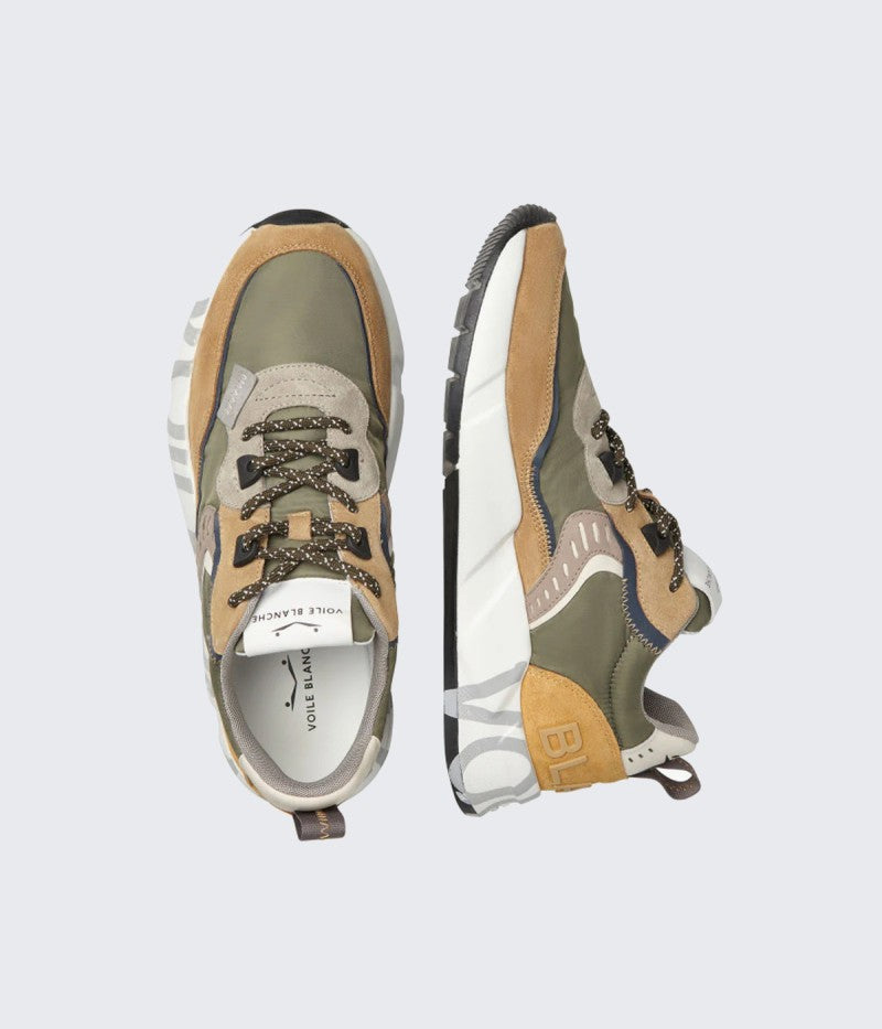 CLUB01 Sneakers in Sand and Army Green