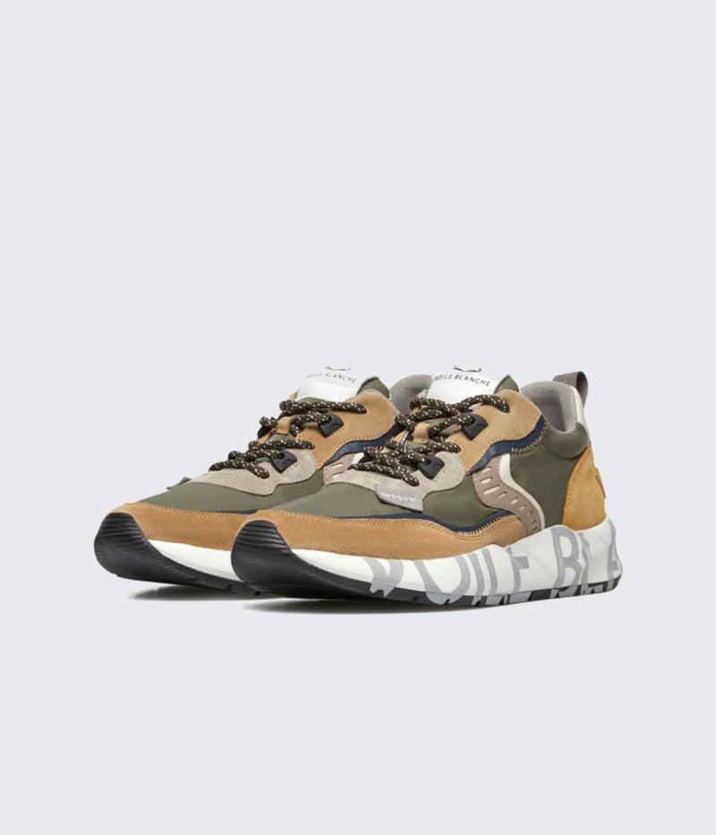 CLUB01 Sneakers in Sand and Army Green