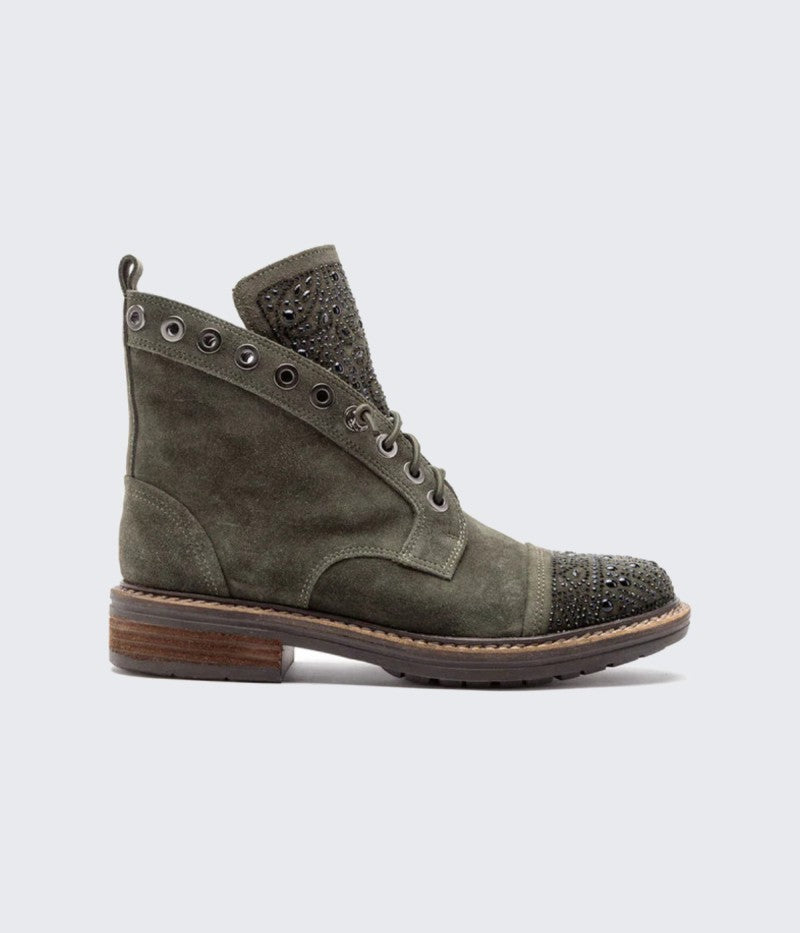 Khaki Leather Boots