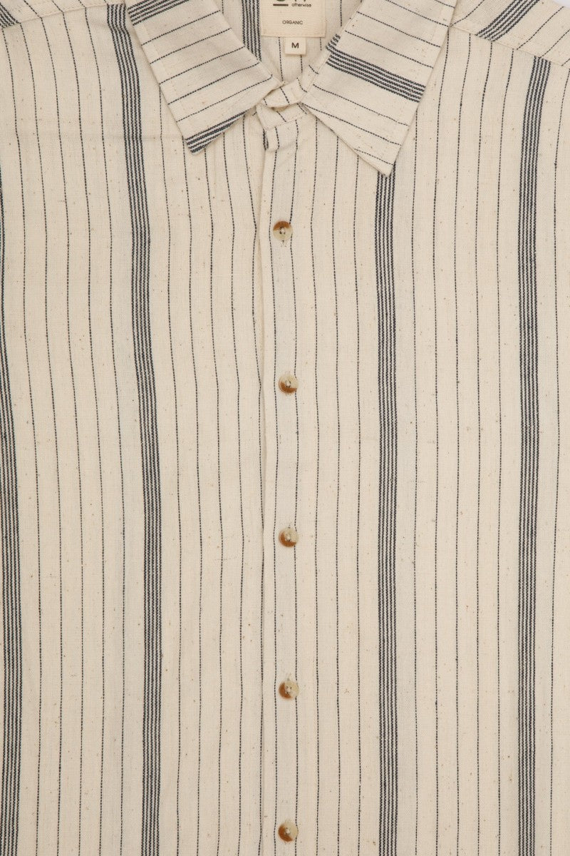 stripes regenerative cotton short sleeve shirt