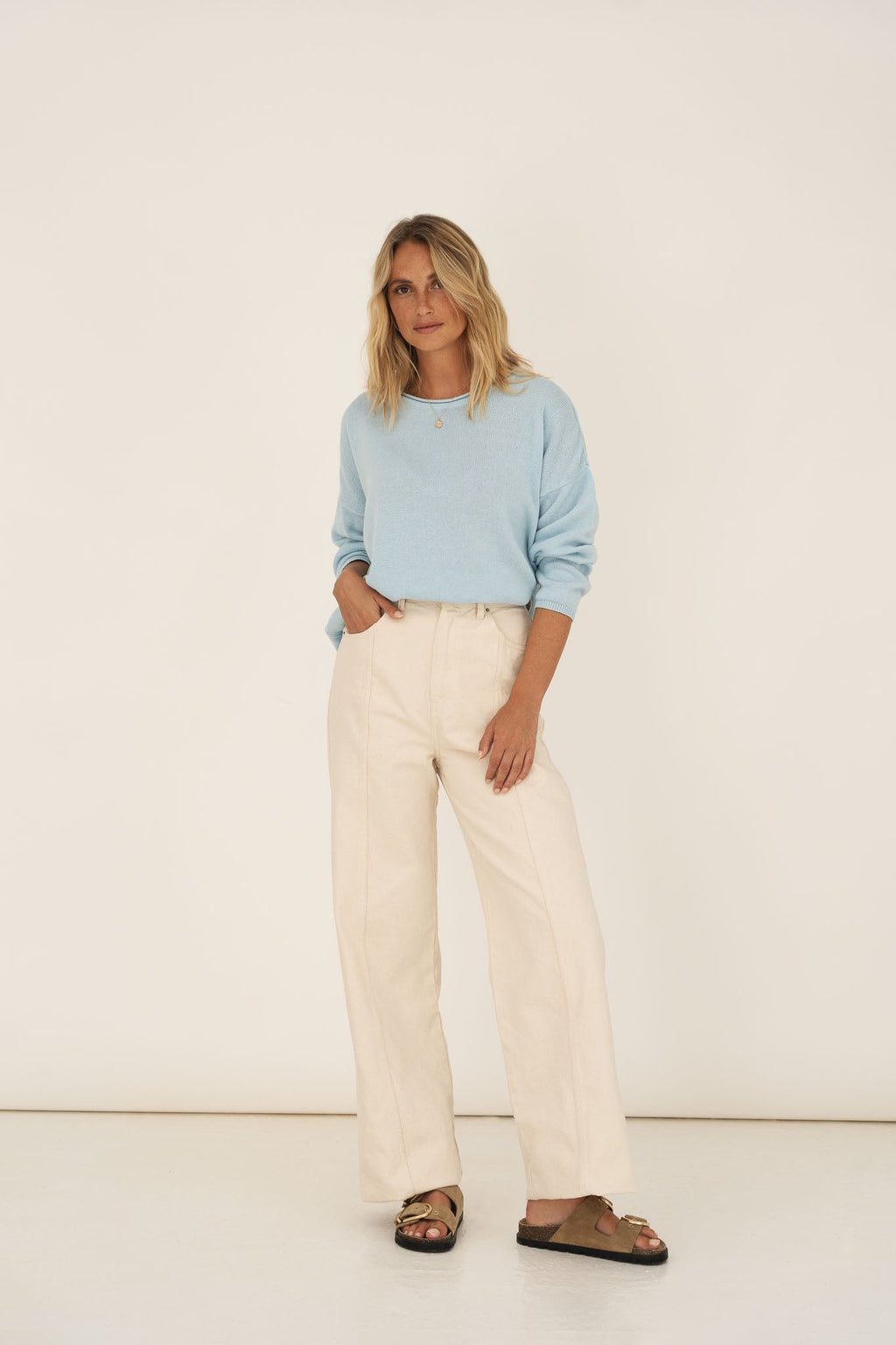 Sofie Blue Cotton Sweater
