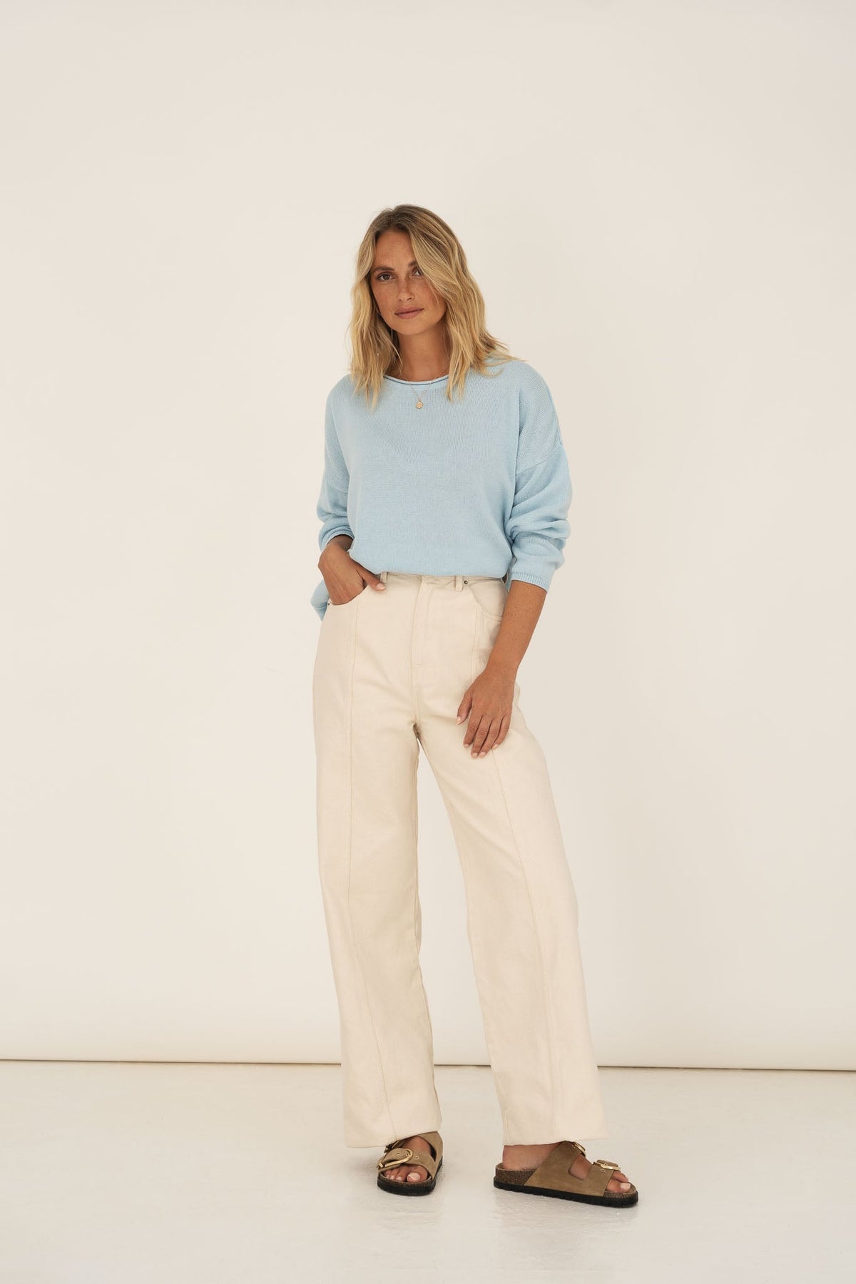 Sofie Blue Cotton Sweater